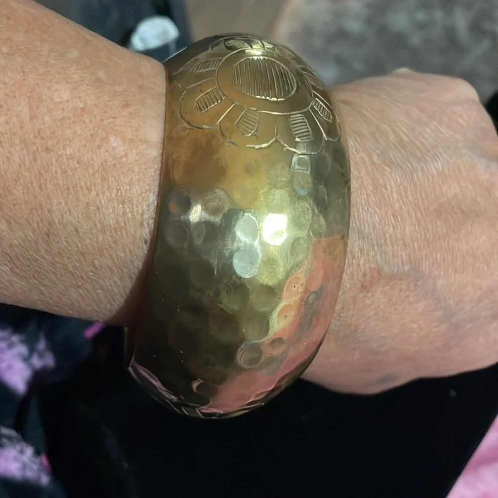 Vintage etched brass